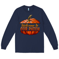 Navy welcome to our patch Long Sleeve Tee - BundleAndBundleShop