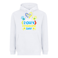 White world down syndrome day t shirt support and awareness 3.21 t shirt Heavyweight Hoodie - linhVisuals