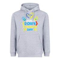Heather Grey world down syndrome day t shirt support and awareness 3.21 t shirt Heavyweight Hoodie - linhVisuals
