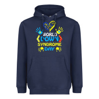 Navy world down syndrome day t shirt support and awareness 3.21 t shirt Heavyweight Hoodie - linhVisuals