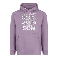 Lavender you can't scare me i have four daughters and a son funny dad t shirt Heavyweight Hoodie - linhVisuals