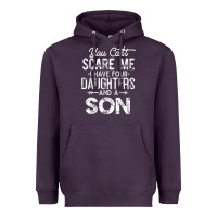 Plum you can't scare me i have four daughters and a son funny dad t shirt Heavyweight Hoodie - linhVisuals