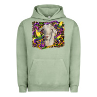 Pigment Oil Green mardi gras goat fleur de lis Urban Hoodie - RanaPortraitStore