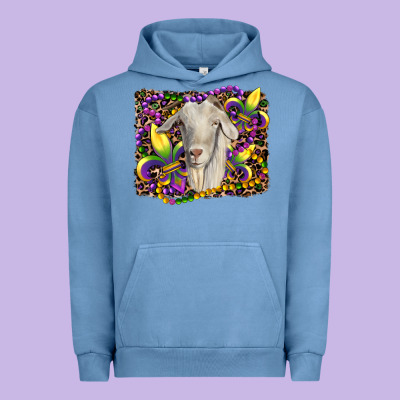 Mardi Gras Goat Fleur De Lis Urban Hoodie Designed By Ranaportraitstore