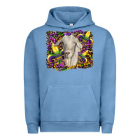 Pigment Pebble Blue mardi gras goat fleur de lis Urban Hoodie - RanaPortraitStore