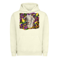 Pigment Pistachio mardi gras goat fleur de lis Urban Hoodie - RanaPortraitStore