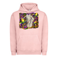 Pigment Salmon mardi gras goat fleur de lis Urban Hoodie - RanaPortraitStore