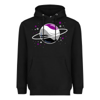 Black asexual outer space planet ace pride t shirt Heavyweight Hoodie - linhVisuals