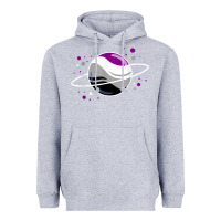 Heather Grey asexual outer space planet ace pride t shirt Heavyweight Hoodie - linhVisuals