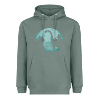 Sage bigfoot riding loch ness monster sasquatch ufo abduction pullover hood Heavyweight Hoodie - linhVisuals
