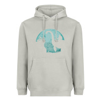 Moon Dust bigfoot riding loch ness monster sasquatch ufo abduction pullover hood Heavyweight Hoodie - linhVisuals