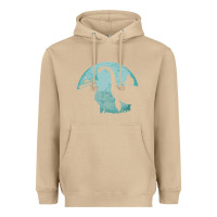 Mushroom bigfoot riding loch ness monster sasquatch ufo abduction pullover hood Heavyweight Hoodie - linhVisuals