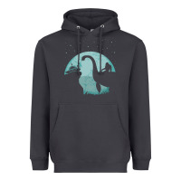 Bigfoot Riding Loch Ness Monster Sasquatch Ufo Abduction Pullover Hood Heavyweight Hoodie | Teevron