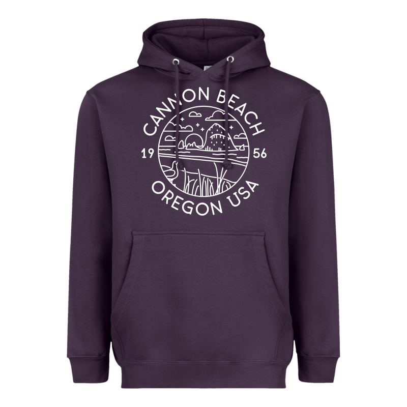 Cannon Beach 1956 Oregon Clatsop Sweatshirt Heavyweight Hoodie by linhVisuals | Teevron