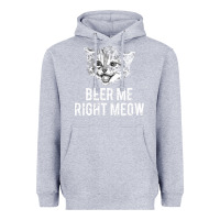Heather Grey beer me right meow Heavyweight Hoodie - linhVisuals