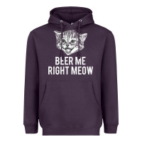 Plum beer me right meow Heavyweight Hoodie - linhVisuals