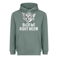 Sage beer me right meow Heavyweight Hoodie - linhVisuals