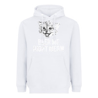 White beer me right meow Heavyweight Hoodie - linhVisuals