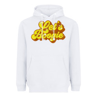 White lets boogie shirt vintage dancing 1980s disco themed party t shirt Heavyweight Hoodie - linhVisuals