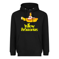 Black Yellow Submarine Heavyweight Hoodie - linhVisuals