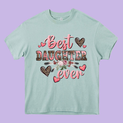 Best Daughter Ever Mother's Day Heavy Core Tee Designed By Cowgirlartshop
