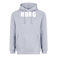 Heather Grey Korg Keyboard Heavyweight Hoodie - linhVisuals