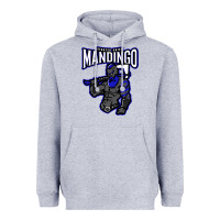 Heather Grey mandingo fighter chief, liberian superhero, african ancestry premium t Heavyweight Hoodie - linhVisuals