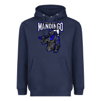 Navy mandingo fighter chief, liberian superhero, african ancestry premium t Heavyweight Hoodie - linhVisuals