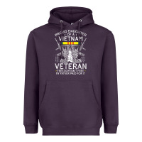 Plum womens proud daughter of a vietnam veteran freedom isn't free v neck t Heavyweight Hoodie - linhVisuals
