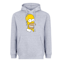 Heather Grey the simpsons homer simpson face sweatshirt Heavyweight Hoodie - linhVisuals