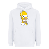 White the simpsons homer simpson face sweatshirt Heavyweight Hoodie - linhVisuals