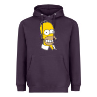 Plum the simpsons homer simpson face sweatshirt Heavyweight Hoodie - linhVisuals