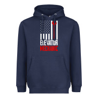 Navy elevator mechanic american flag gift for elevator technician t shirt Heavyweight Hoodie - linhVisuals