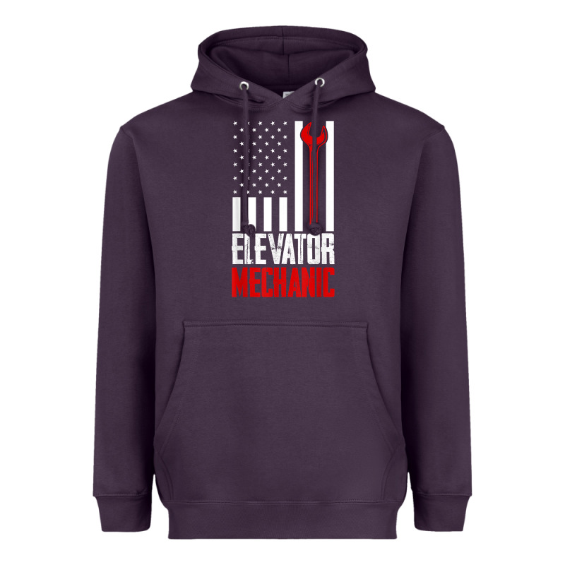 Elevator Mechanic American Flag Gift For Elevator Technician T Shirt Heavyweight Hoodie by linhVisuals | Teevron