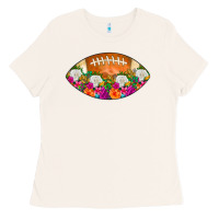 Bone American Football Floral Ladies Tee - CowCowDesign
