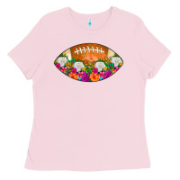 Bubblegum Pink American Football Floral Ladies Tee - CowCowDesign