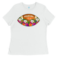 White American Football Floral Ladies Tee - CowCowDesign