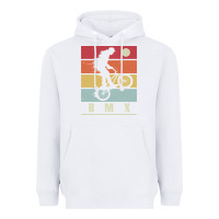 White bmx vintage bike fans kids gift boys bmx pullover hoodie Heavyweight Hoodie - linhVisuals
