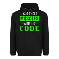 Black funny programmer writing code muscles meme for computer geek Heavyweight Hoodie - linhVisuals