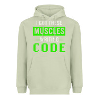 Matcha funny programmer writing code muscles meme for computer geek Heavyweight Hoodie - linhVisuals