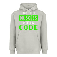 Moon Dust funny programmer writing code muscles meme for computer geek Heavyweight Hoodie - linhVisuals