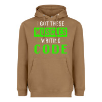 Toasted Coconut funny programmer writing code muscles meme for computer geek Heavyweight Hoodie - linhVisuals