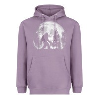 Lavender bigfoot in the forest hiding at night full moon trees nature t shirt Heavyweight Hoodie - linhVisuals