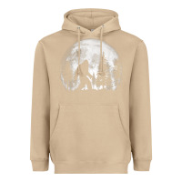 Mushroom bigfoot in the forest hiding at night full moon trees nature t shirt Heavyweight Hoodie - linhVisuals