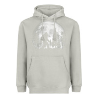 Moon Dust bigfoot in the forest hiding at night full moon trees nature t shirt Heavyweight Hoodie - linhVisuals