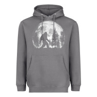 Storm bigfoot in the forest hiding at night full moon trees nature t shirt Heavyweight Hoodie - linhVisuals