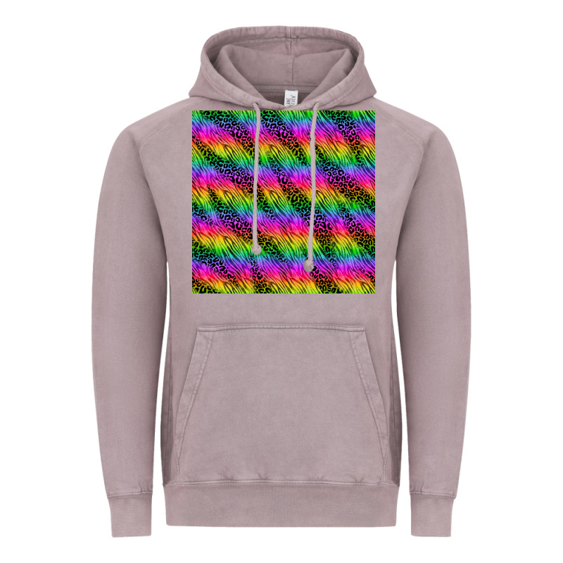 Neon Rainbow Leopard Zebra Seamless Pattern Vintage Hoodie by BundleAndBundleShop | Teevron