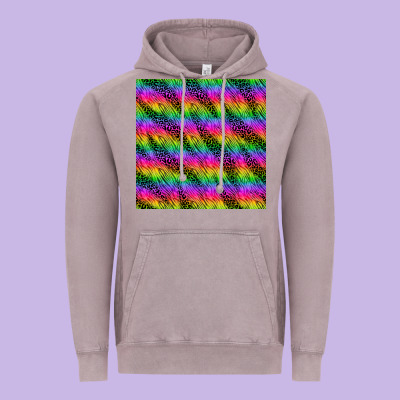 Neon Rainbow Leopard Zebra Seamless Pattern Vintage Hoodie Designed By Bundleandbundleshop