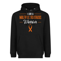 Black multiple sclerosis warrior autoimmune disease orange ribbon Heavyweight Hoodie - linhVisuals