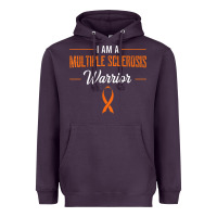 Plum multiple sclerosis warrior autoimmune disease orange ribbon Heavyweight Hoodie - linhVisuals